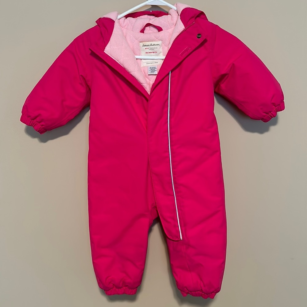 Hanna Andersson pink toddler snow suit